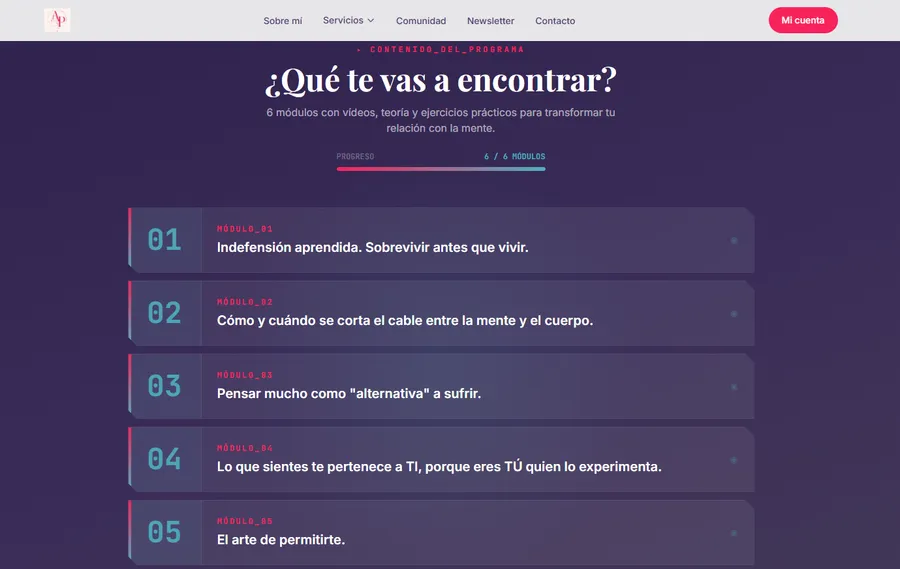 Página de programa en La Asignatura Pendiente